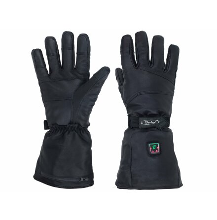 V�rmehandskar i skinn med batterier &amp; USB-laddkabel (Andra sortering) - Stl. M